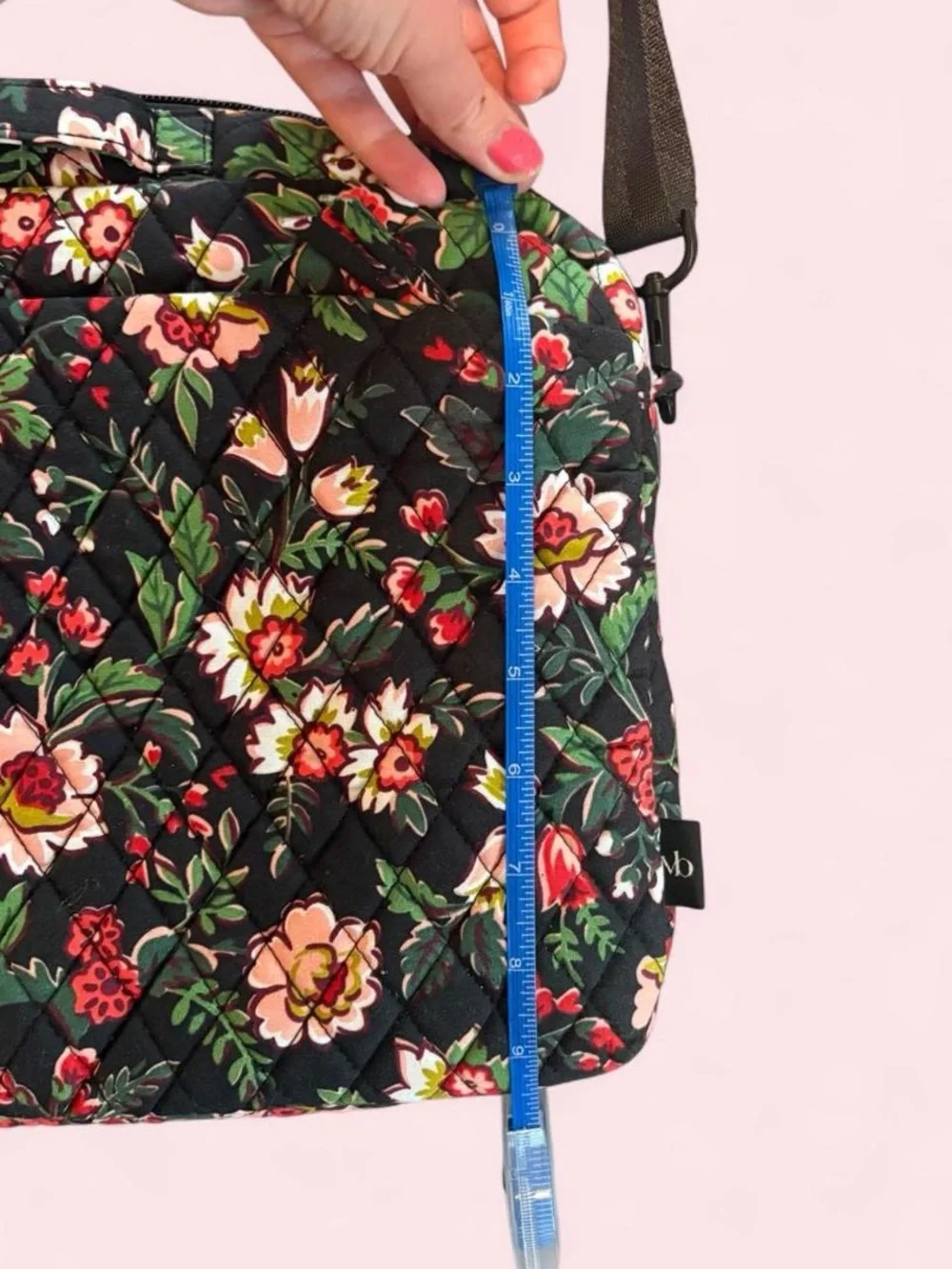 Vera Bradley Hidden Hearts Quilted Cotton Laptop Crossbody Bag